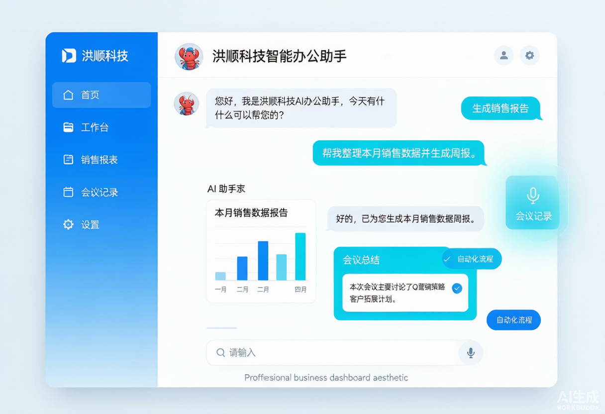 洪顺科技智能办公助手 — AI办公引擎案例
